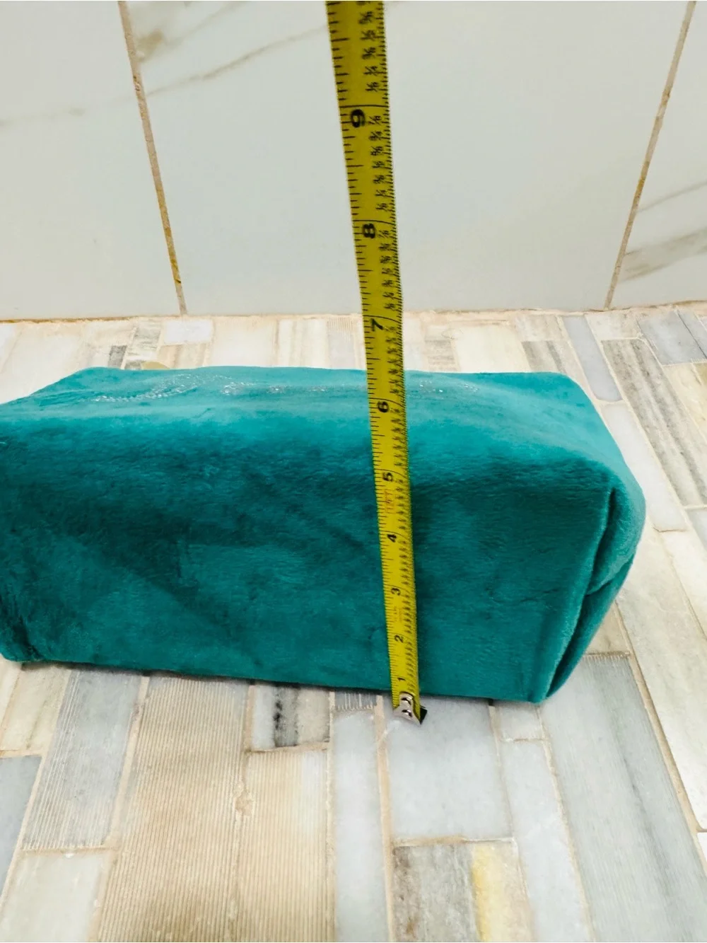 Juicy Couture Teal Velour Cosmetic Makeup Travel Pouch Rhinestone Logo